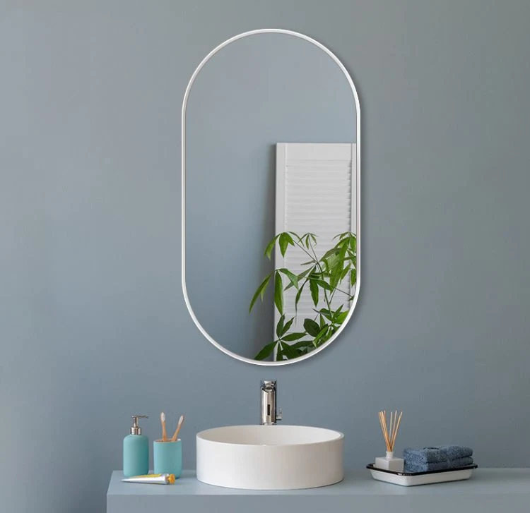 Factory Custom Round Square Arch Oval Rectangle Track Irregular Bathroom Framed Mirror