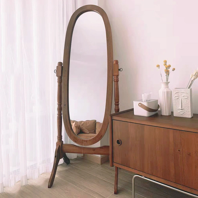 Floor Mirror Bedroom Vintage Wooden Dressing Mirror