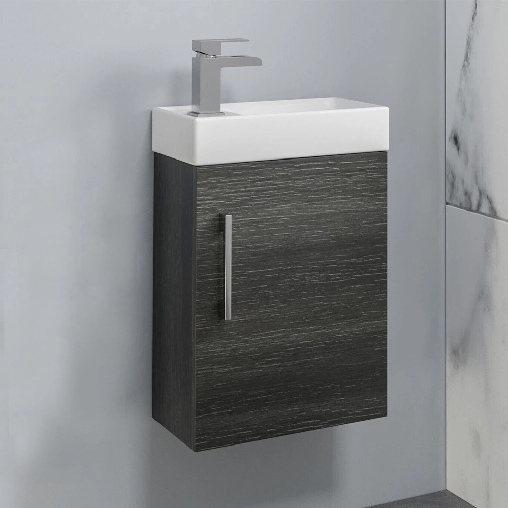 Modern Charcoal Grey Bathroom Floorstanding Vanity Furniture 400mm