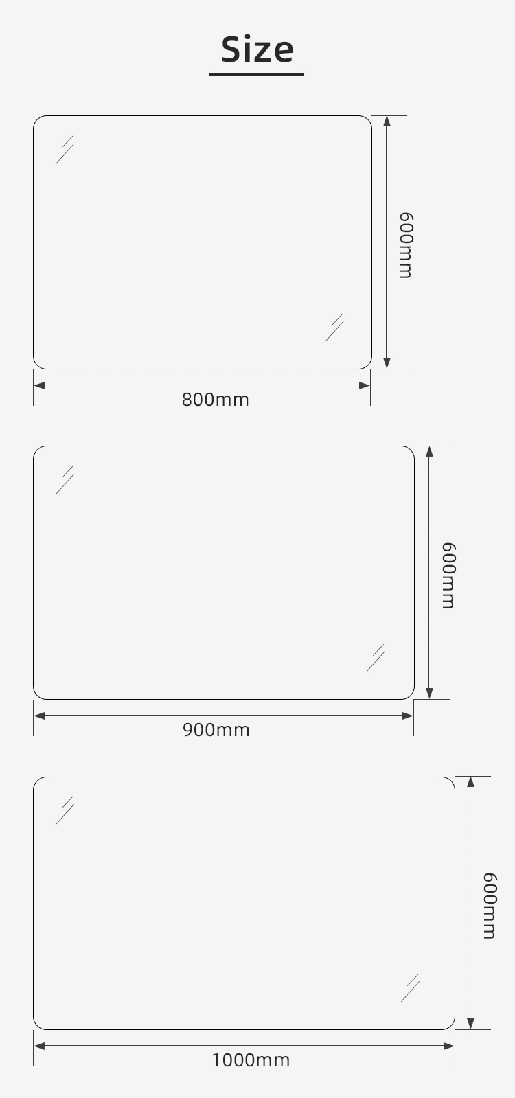 Modern LED Illuminated Backlit Switch Touch Wall Hung Bathroom Vanity Smart Mirrors Light