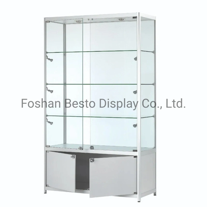 Us Wholesale Glass Display Cabinets with LED Lights and Storage for Vape Store, Smoke Shop, Cigarette Store, Jewelry Display, Museum, Exhibition