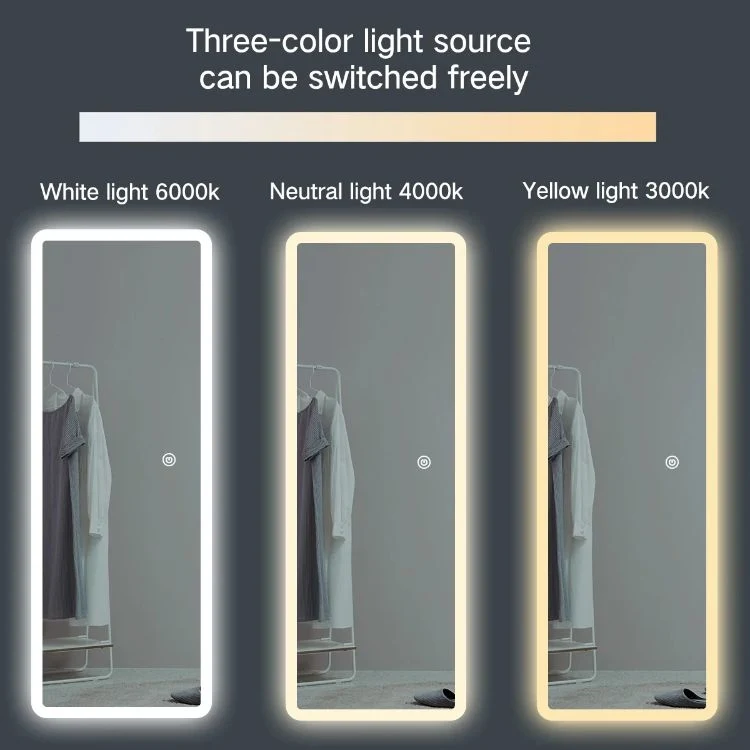 Hot Selling LED Light Full Length Dressing Mirror Single Touch Switch