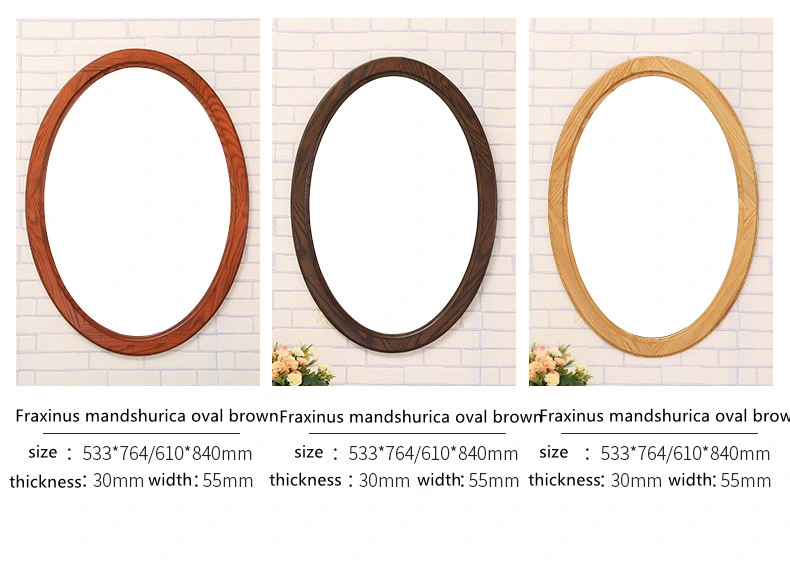 Nordic Minimalist Bathroom Wall-Mounted Solid Wood Round Makeup with Toilet Dressing Round Mirror 0026