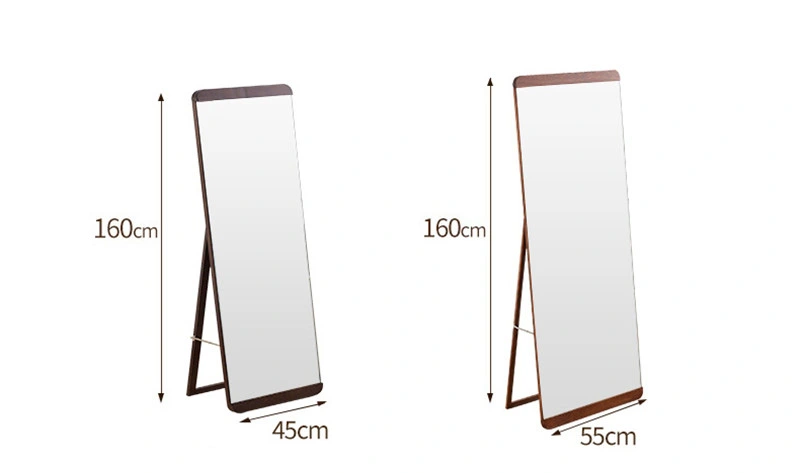 Nordic Simple Pure Solid Wood Dressing Whole Body Floor Home Fitting Mirror Small Apartment Bedroom Ins Wind Mirror 0034