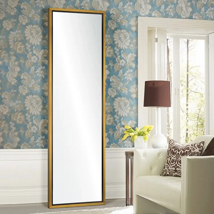 Modern Home Decorative Metal Frame Dressing Wall Mirror Standing Full Length Mirror From China