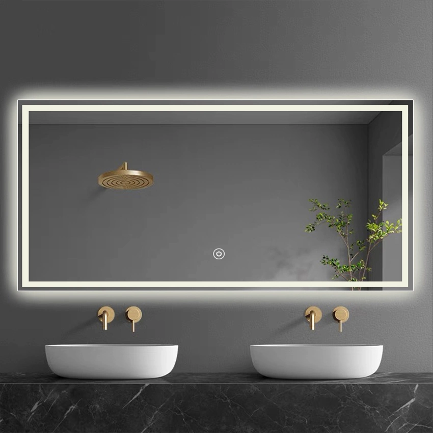 High Quality Gold Black Arched Shape Aluminum Alloy Framed Wall Decorative Full Body Length Hair Salon LED Mirror