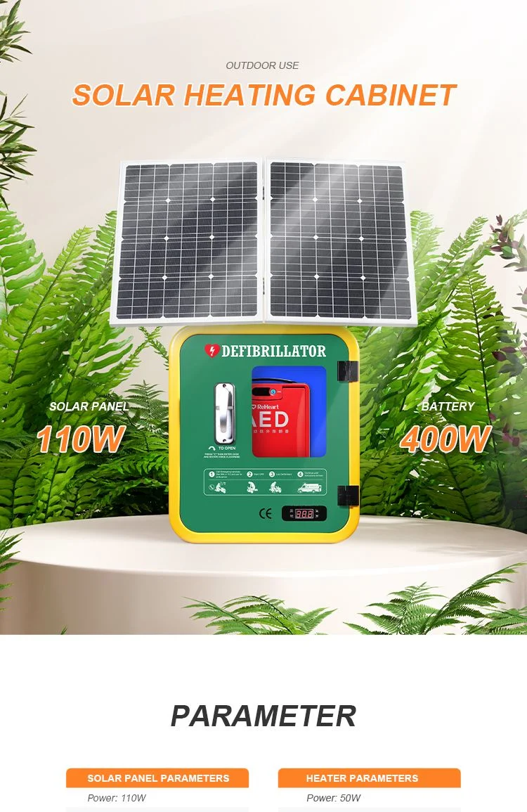 Wap M3p-Solar Defibrillator Wall Mounted Storage Box Plastic Aed Solar Heating Cabinet