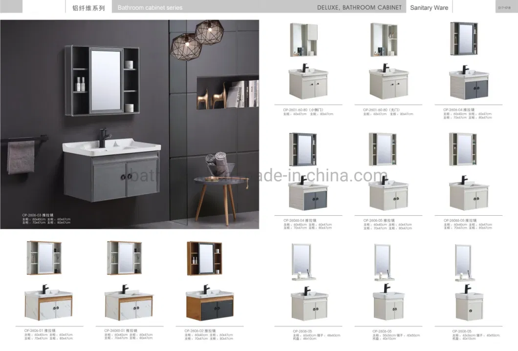 80cm Aluminum Bathroom Vanity Cabinet Set Home Furniture Lavabo Ceramic Wash Basin Cheap Price Mirror Cabinet