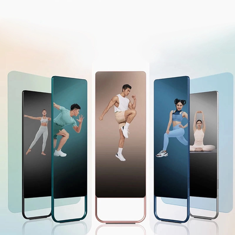 Gym Home Floor Standing Full Body Magic Mirror Android Touch Screen Digital Exercise Smart Fitness Workout Interactive Mirror