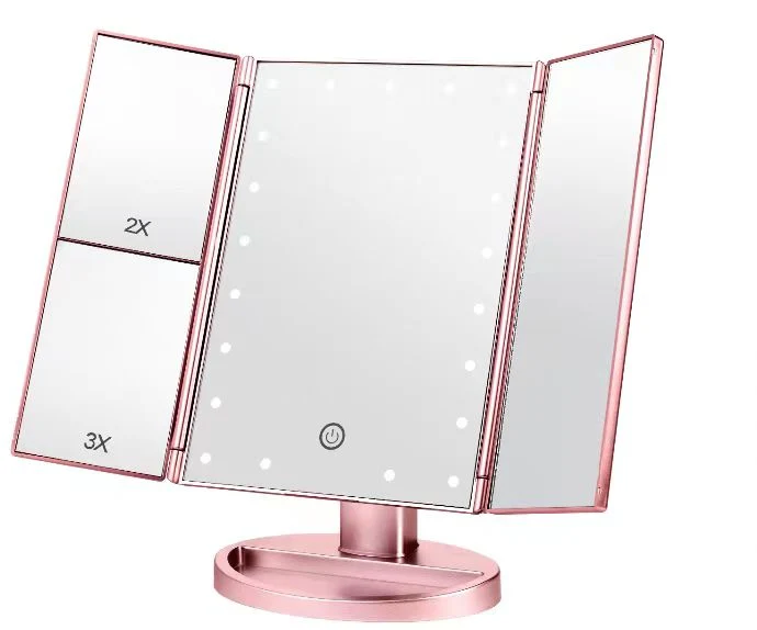 Makeup Mirror Folding Portable LED Mirror Rechargeable Ring Light Travel LED Makeup Mirror/Cosmetic Ring Light Mirrors