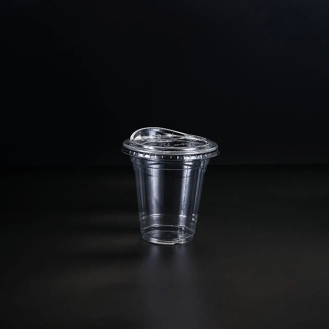 Factory Direct Sale 95 Caliber Transparent PLA 20oz 16oz 12oz 9oz Disposable Plastic Cup with Dome Lidp Clear Plastic Cups Plastic Cups Lips