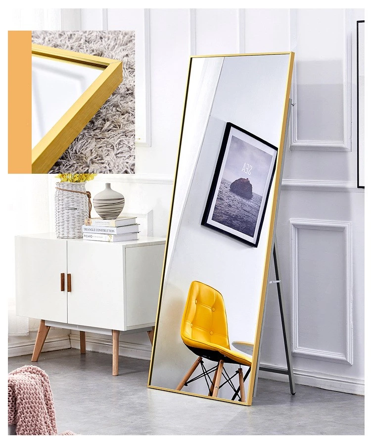 Thin and Tall Mirror with Aluminum Alloy Frame Clothing Store Full-Length Mirror