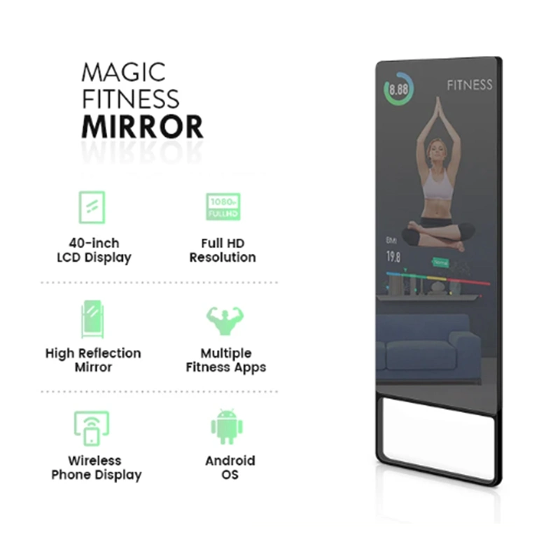 43 Inch Smart Mirror Fitness Mirror Interactive TV Glass Magic Mirror for Workout Exercise Gym Yoga Equipment