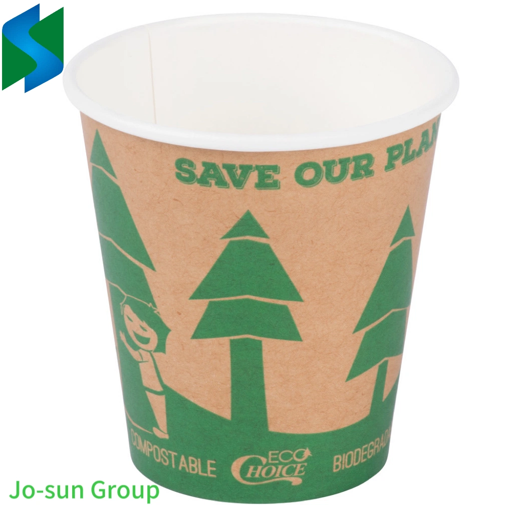 Eco Biodegrade Kraft Compostable Individually Wrapped Paper Coffee Cup