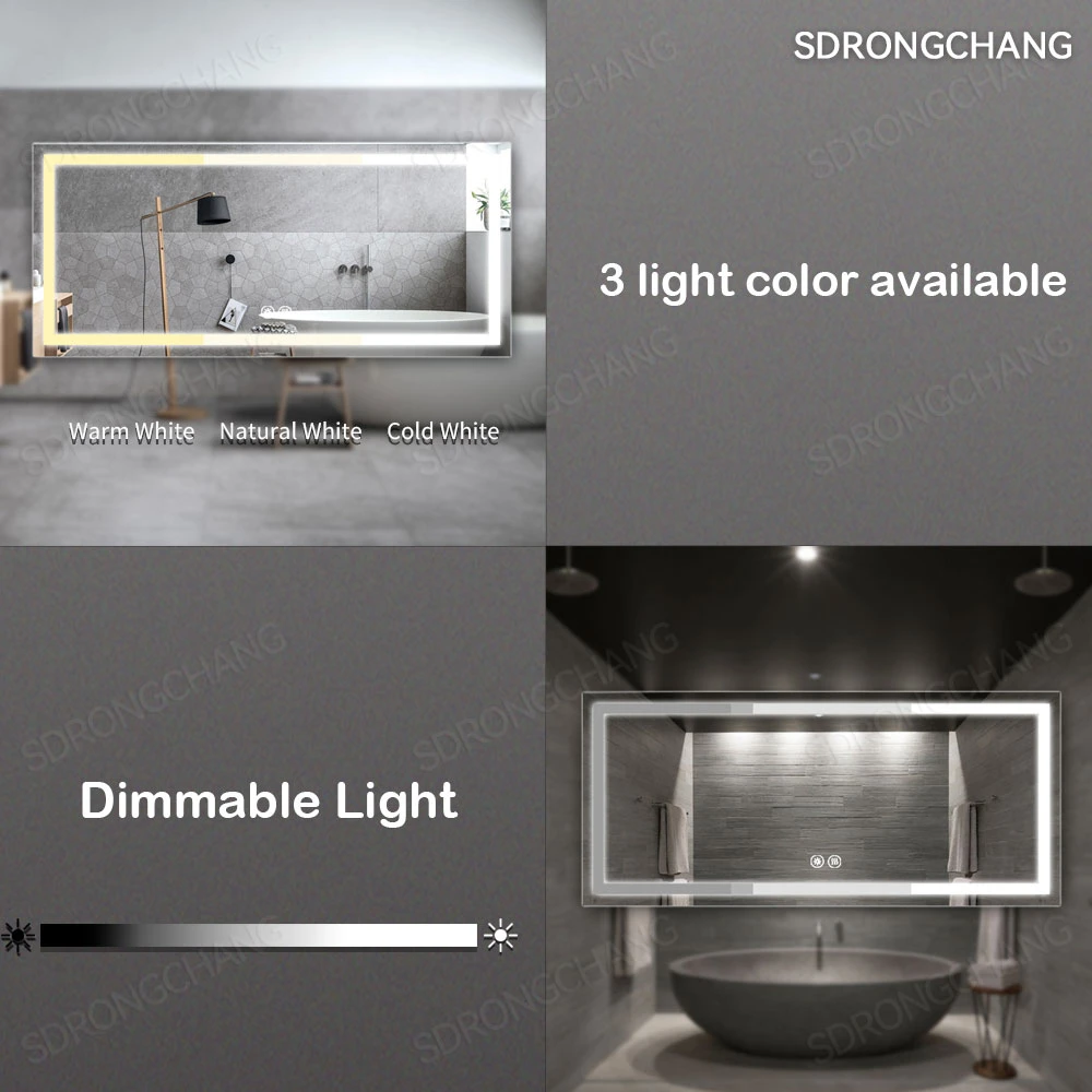 Factory Smart LED Defogger Lighted Smart Bluetooth Speaker Bathroom Mirror