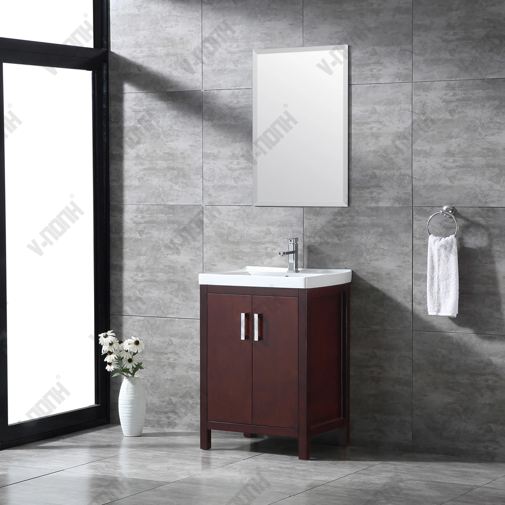 Mdoern Solid Wood Unique Finish Bathroom Cabinet
