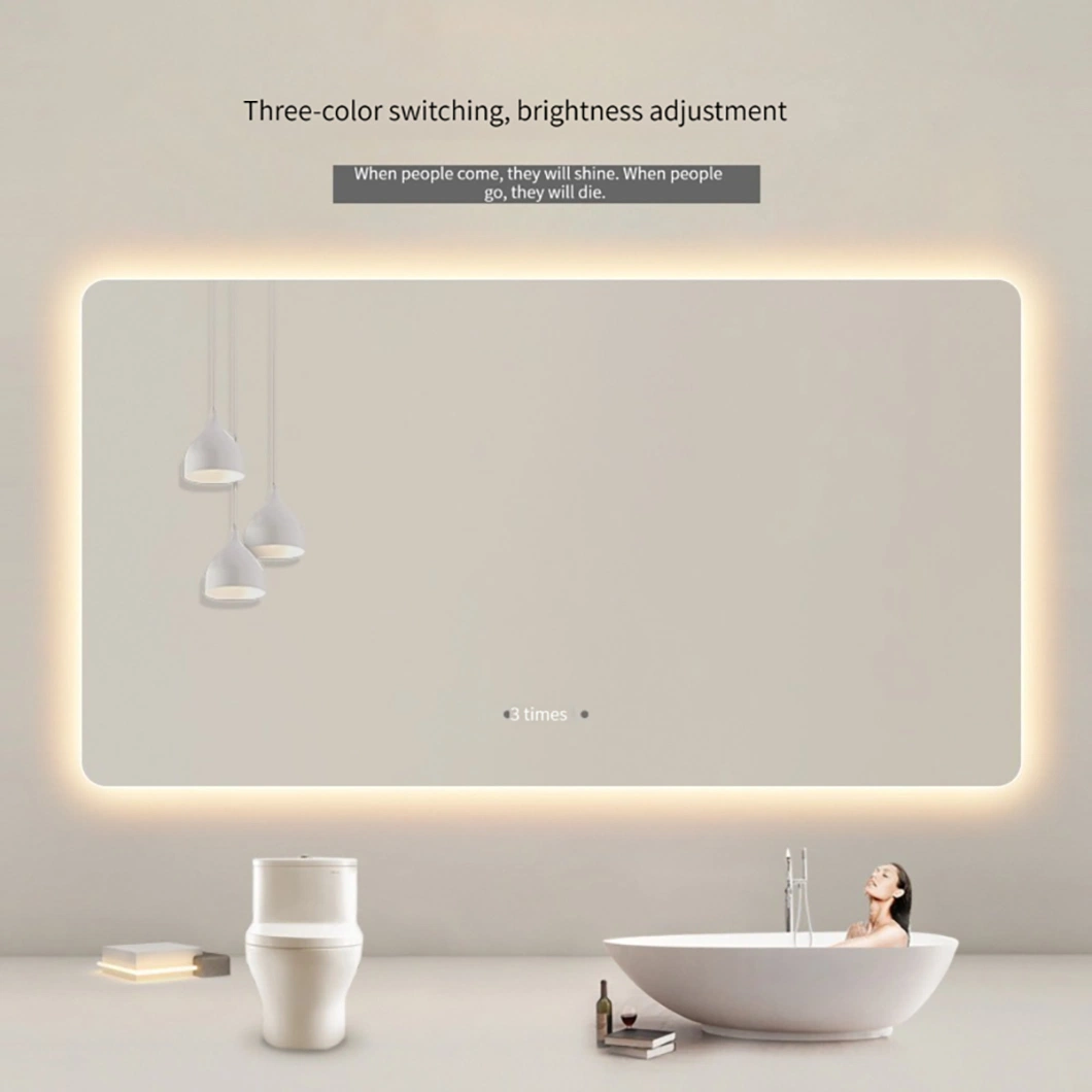 Factory CE/UL 2022 Hotel LED Smart Mirror Anti-Fog Touch Switch Lighted Illuminated Backlit Bluetooth Speaker Wall Furniture