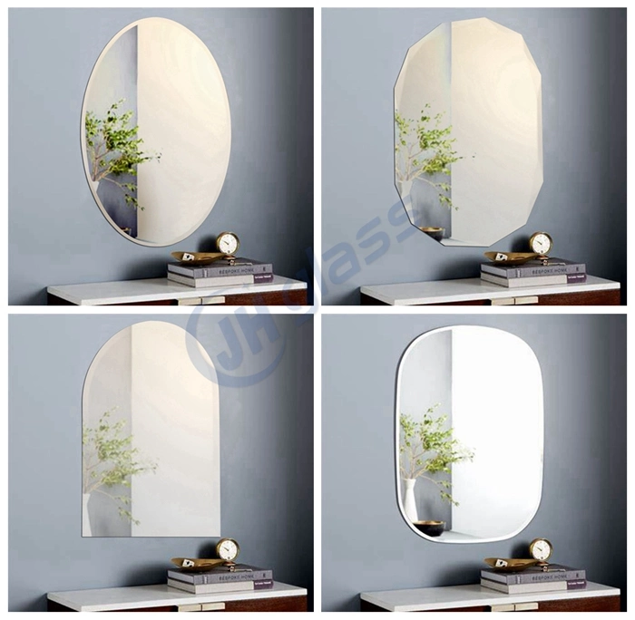 Decorative Aluminum Alloy Framed Rectangle Arched Floor Mirror