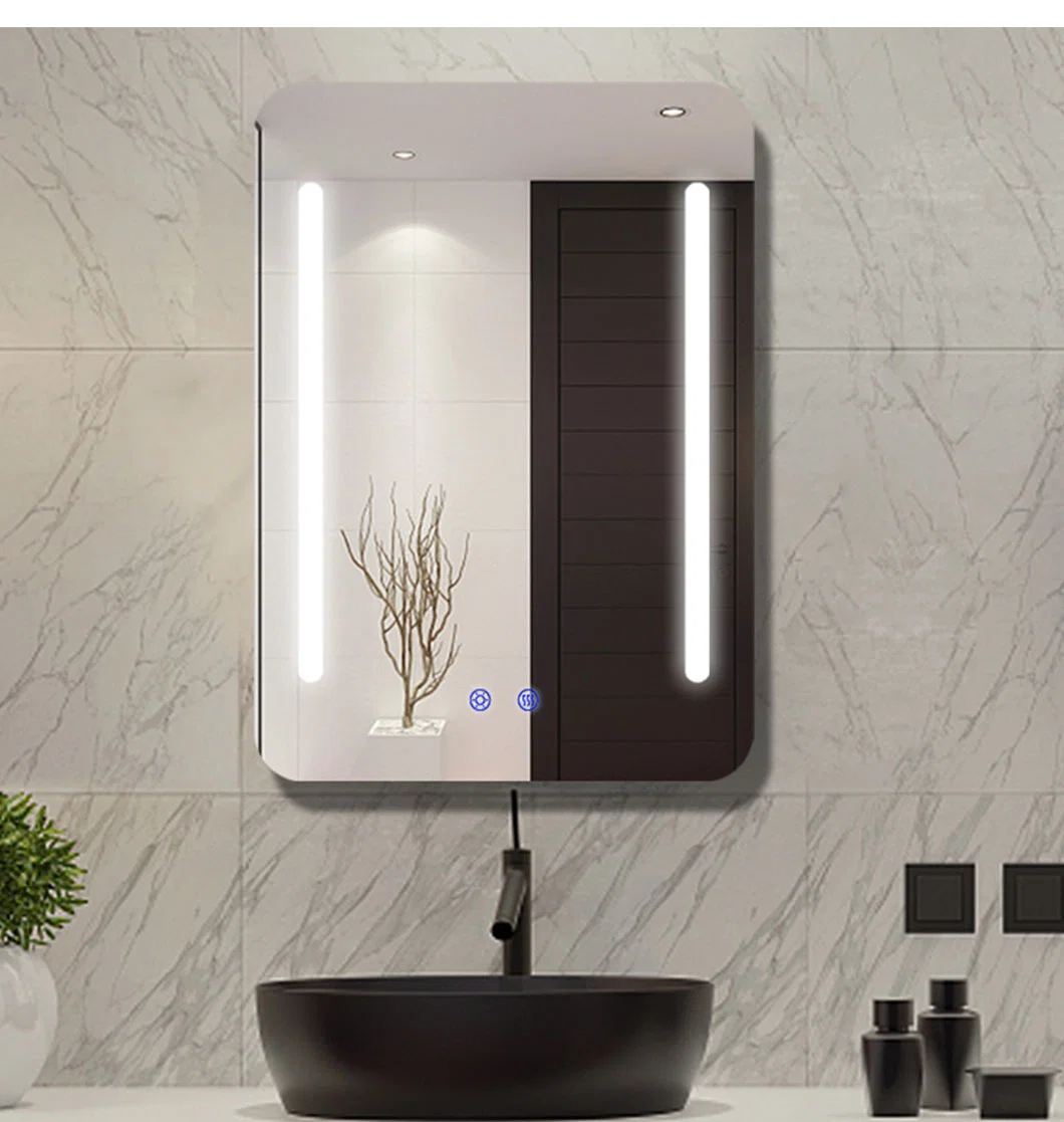 2022 Modern Large Round Frame Defogger Standing Arch Bathroom LED Mirror with Light