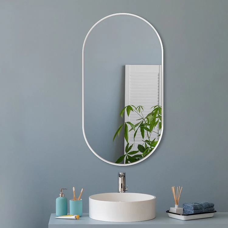 Farmhouse Home Decor Bathroom Wall Mirror Tempered Glass Washroom Aluminum Metal Frame Mirror