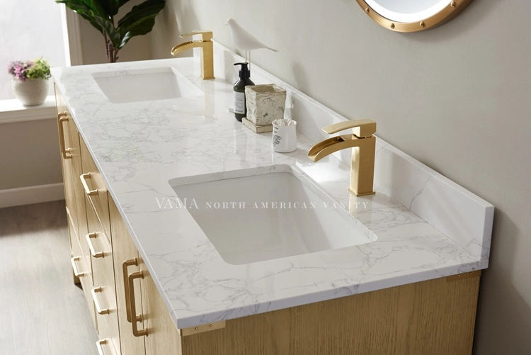 Vama Factory Best Selling Design Bathroom Vanity Modern Smart Bathroom Wooden Cabinets with Double Sinks and Mirror 799072
