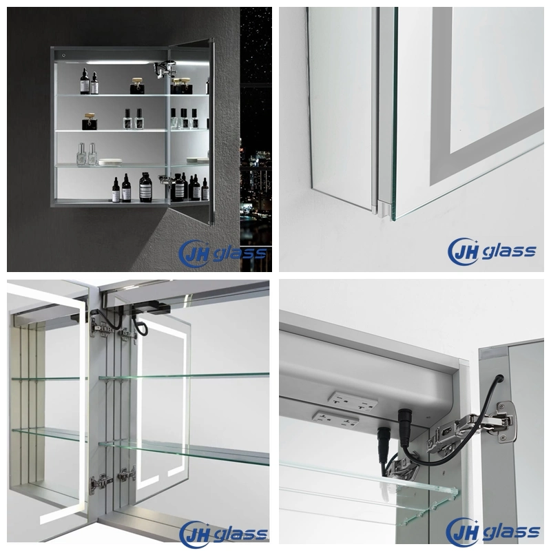 Jinghu China Factory Bathroom Wall Mirror Cabinet Multipurpose Storage Bathroom LED Mirror Medicine Cabinet