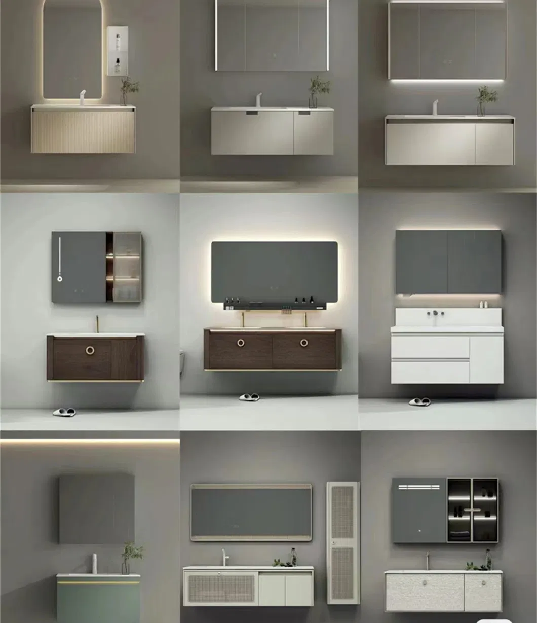 Customize Modern Style Simple Design Luxury Storage Smart Bathroom Cabinet