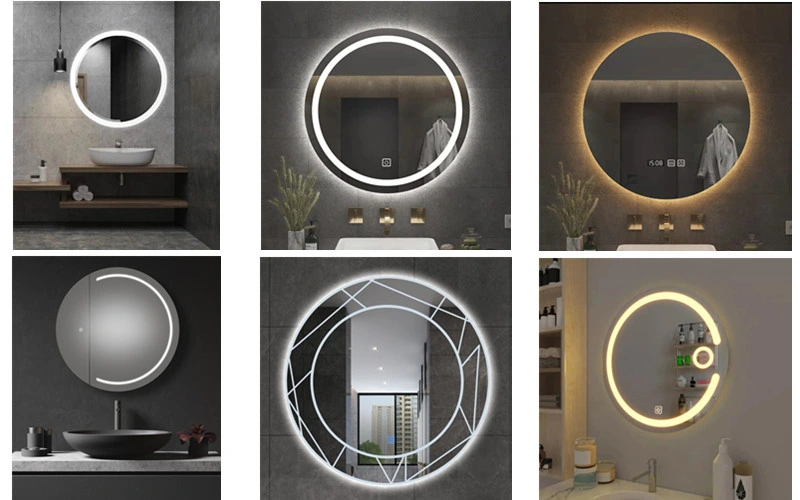 Waterproof Defogger Touch Switch Round Smart LED Bathroom Mirror with Speaker and Radio