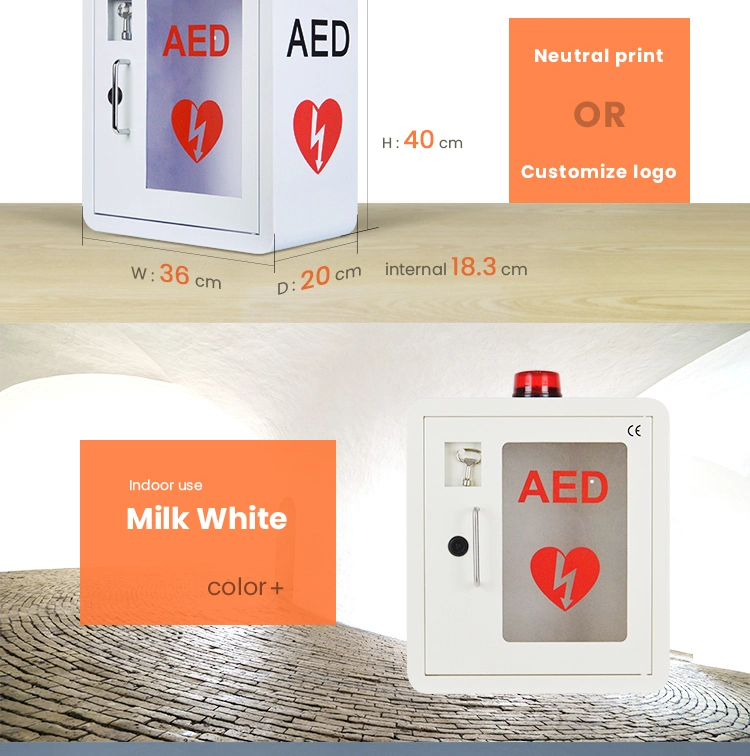 Wap-M2b Portable Customized First Aid Kit Wall Indoor Aed Cabinet with Strobe Light