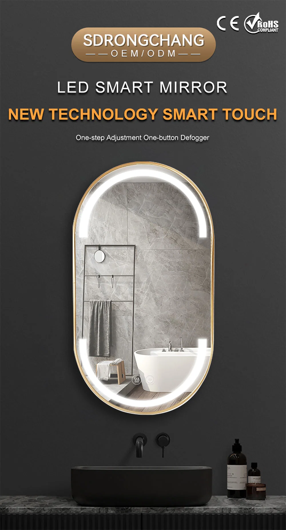 Custom Full Length Body Dressing Espejos Black Gold Metal Frame Standing Miroir Wall Hanging Bathroom Mirrors