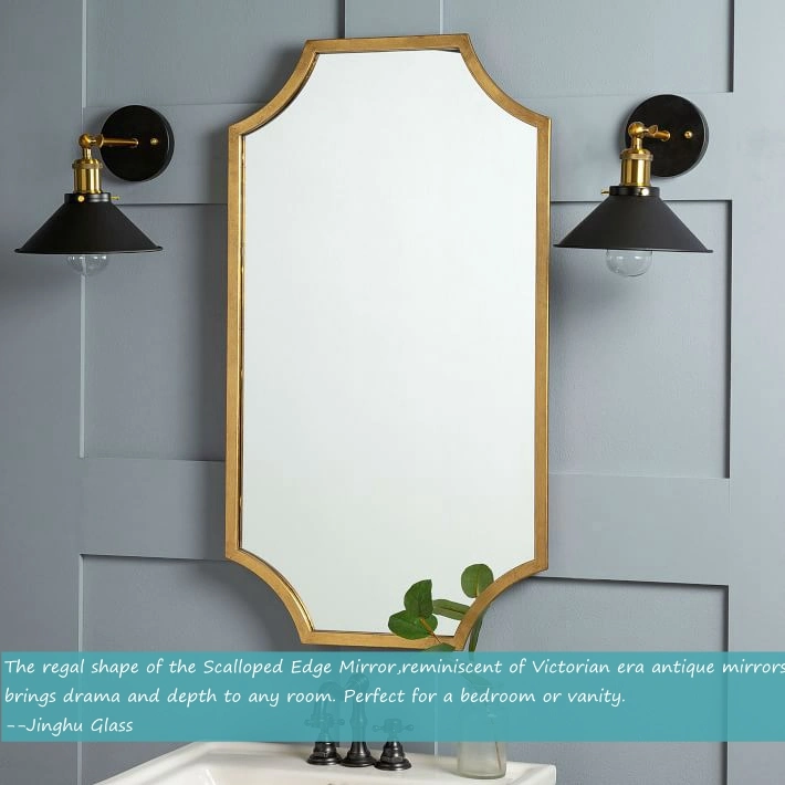 Home Decor Irregular Shape Hotel Frame Wall Mounted Metal Framed Mirror with Good Workmanship