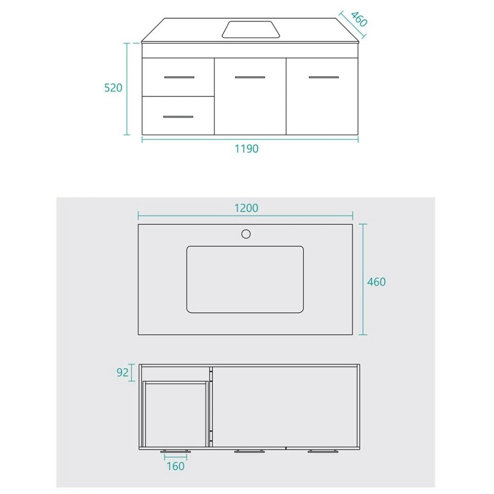 Bathroom Furniture Vanities Sink Wall Mounted Bathroom Cabinets and Vanities Set