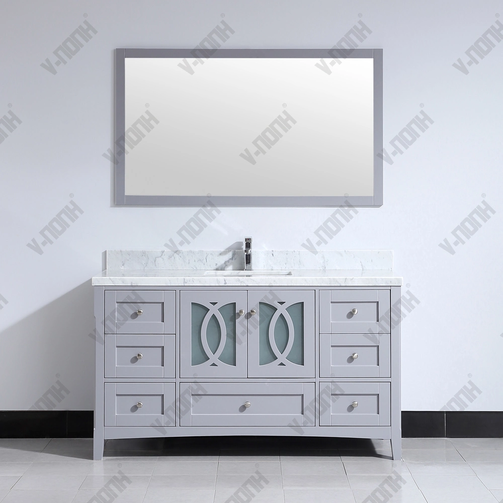 Luxury 60&quot; Single Sink Solid Wood Bathroom Cabinet