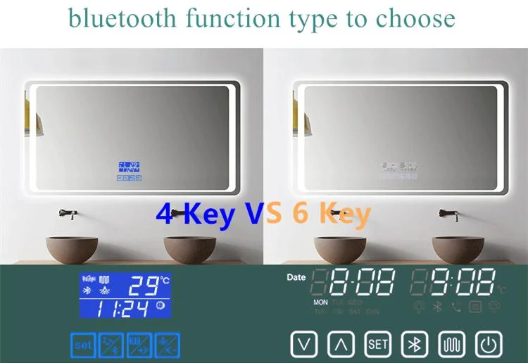 Smart LED Mirror for Home Decoration with Bluetooth and Touch Sensor