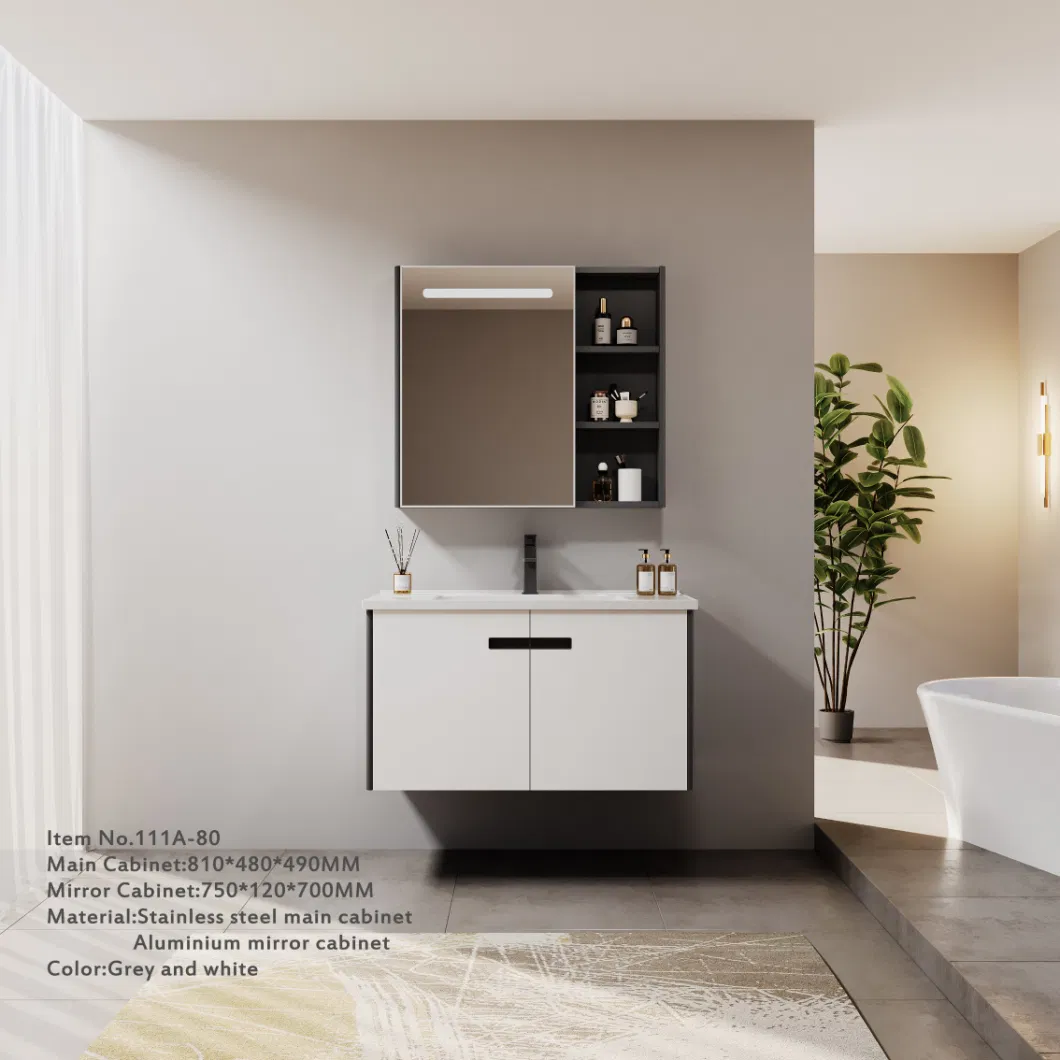 Simple Style Cheap Price Aluminium Mirror Cabinet Stainless Steel Bathroom Cabinet