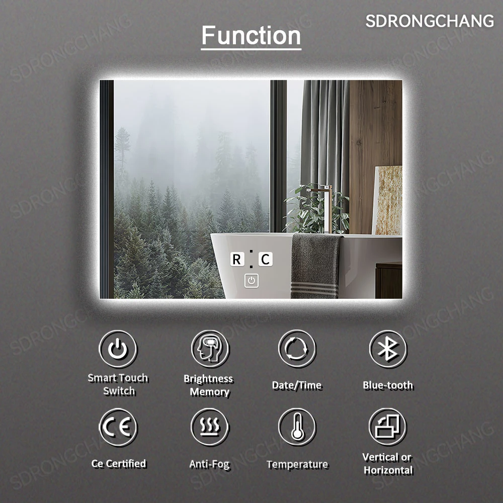 Hand Scan IR Sensor Back Light IP44 Waterproof LED Bathroom Mirror Hotel Decor Smart Mirror