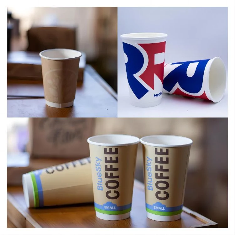 Disposable Paper Cups Customized Double Wall Coffee Paper Cup for Hot Drinks