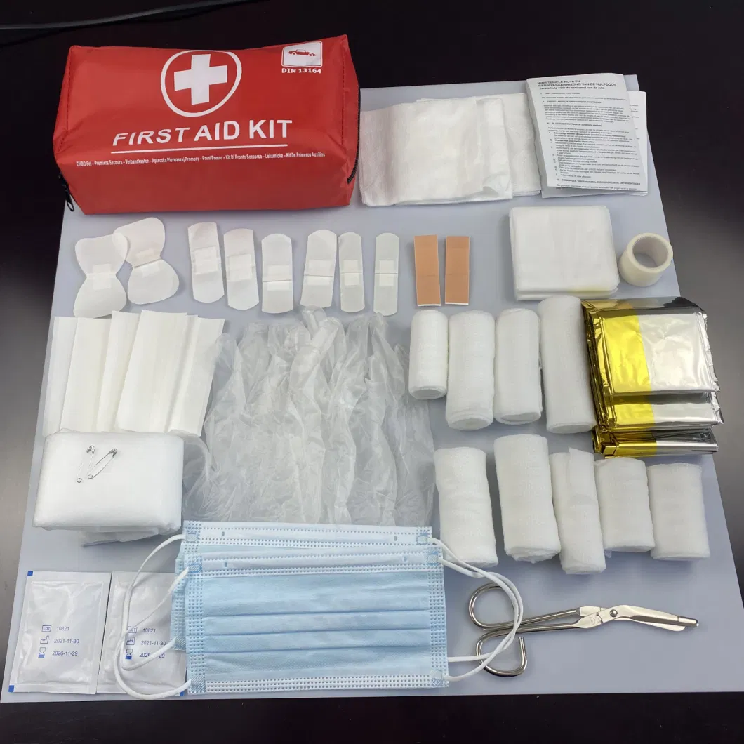 Din13164 2022 Car First Aid Kit Vehicle Automoble Emergency First Aid Kit with Ce Iso13485 Approved