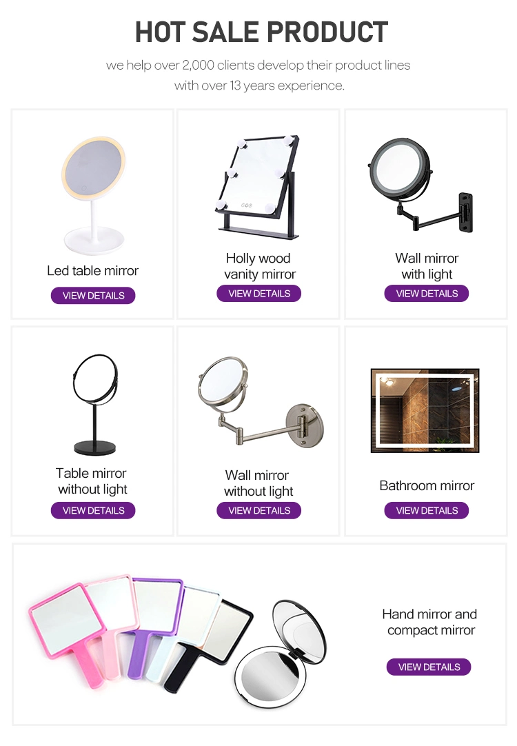 Customized 5X Wall Mounted Magnifying Mirror 8 Inch Bathroom Wall Mount Mirror