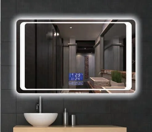Square Shape Mirror LED Backlit Lighted Bathroom Mirror for Beauty Salon
