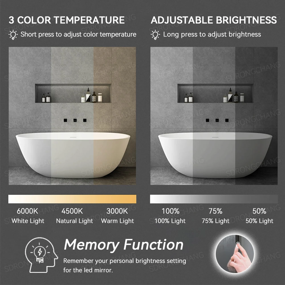 3D LED Wall Bathroom Furniture Vanity Infinity Smart Glass Tunnel Mirror