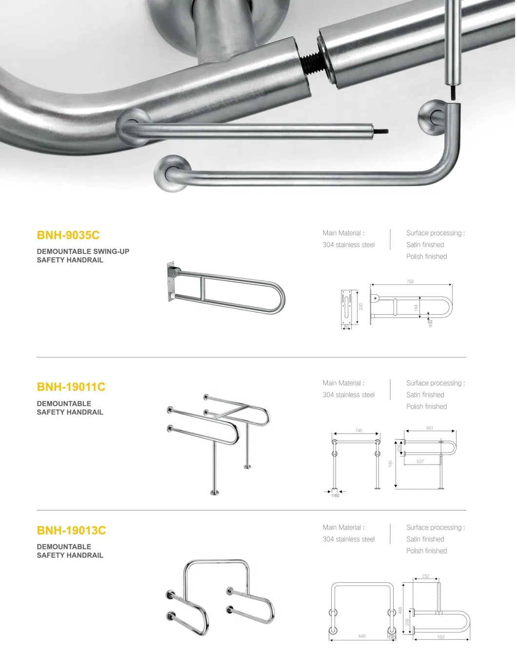 Hospital Public Toilet Bathroom Grab Bar Handle Handicap Folding Grab Bar