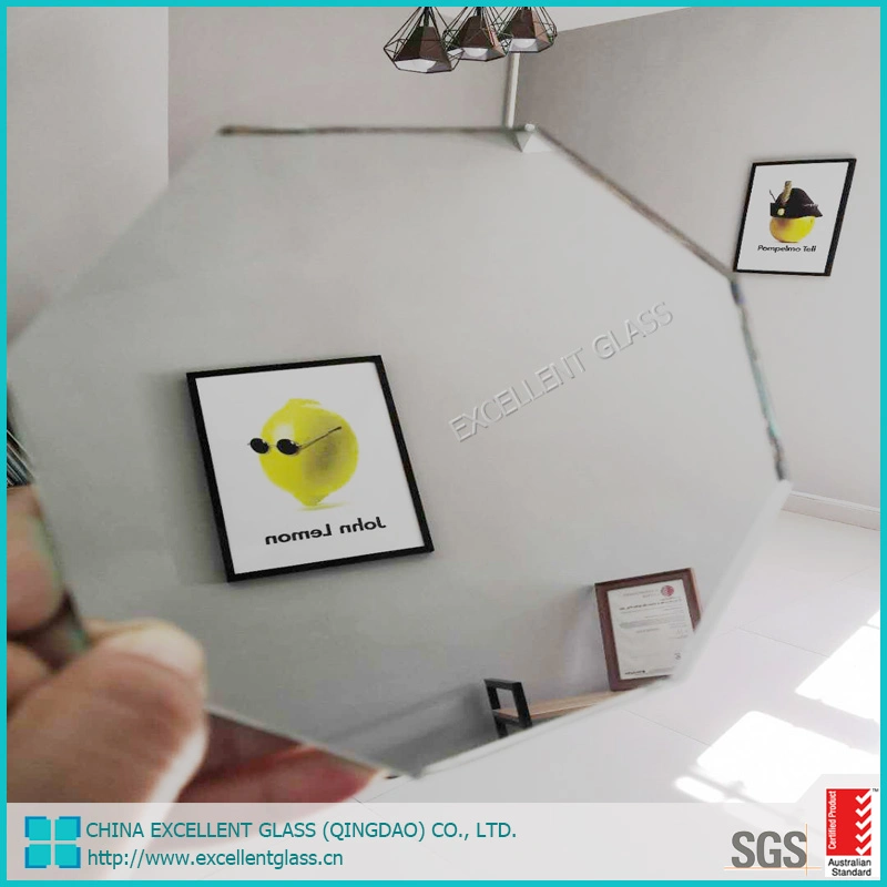 4mm Silver Mirror Bathroom Mirror Wall Mirror Vinyl Backed Safety Mirror with AS/NZS 2208: 1996 Certification Ultra Clear Silver Mirror Glass Factory Customize