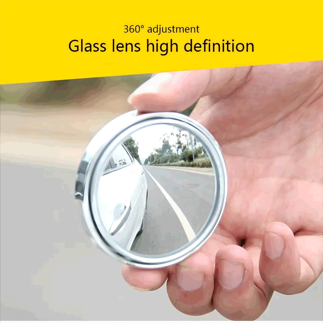 360-Degree Wide Angle Blind Spot Round Side Rearview Auciliary Mirror Movable Convex Small Round Mirror for Car