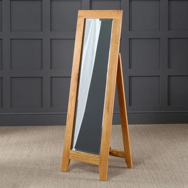 Floor Full Length Rustic Solid Oak Mirror for Living Room Bedroom Dressing Mirrors