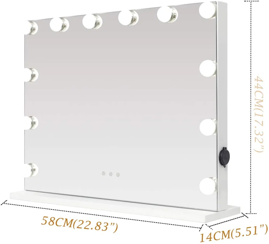 Large LED Vanity Hollywood Makeup Mirror with 3 Color Lights