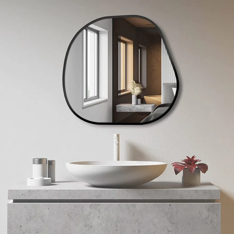 Factory Custom Round Square Arch Oval Rectangle Track Irregular Bathroom Framed Mirror