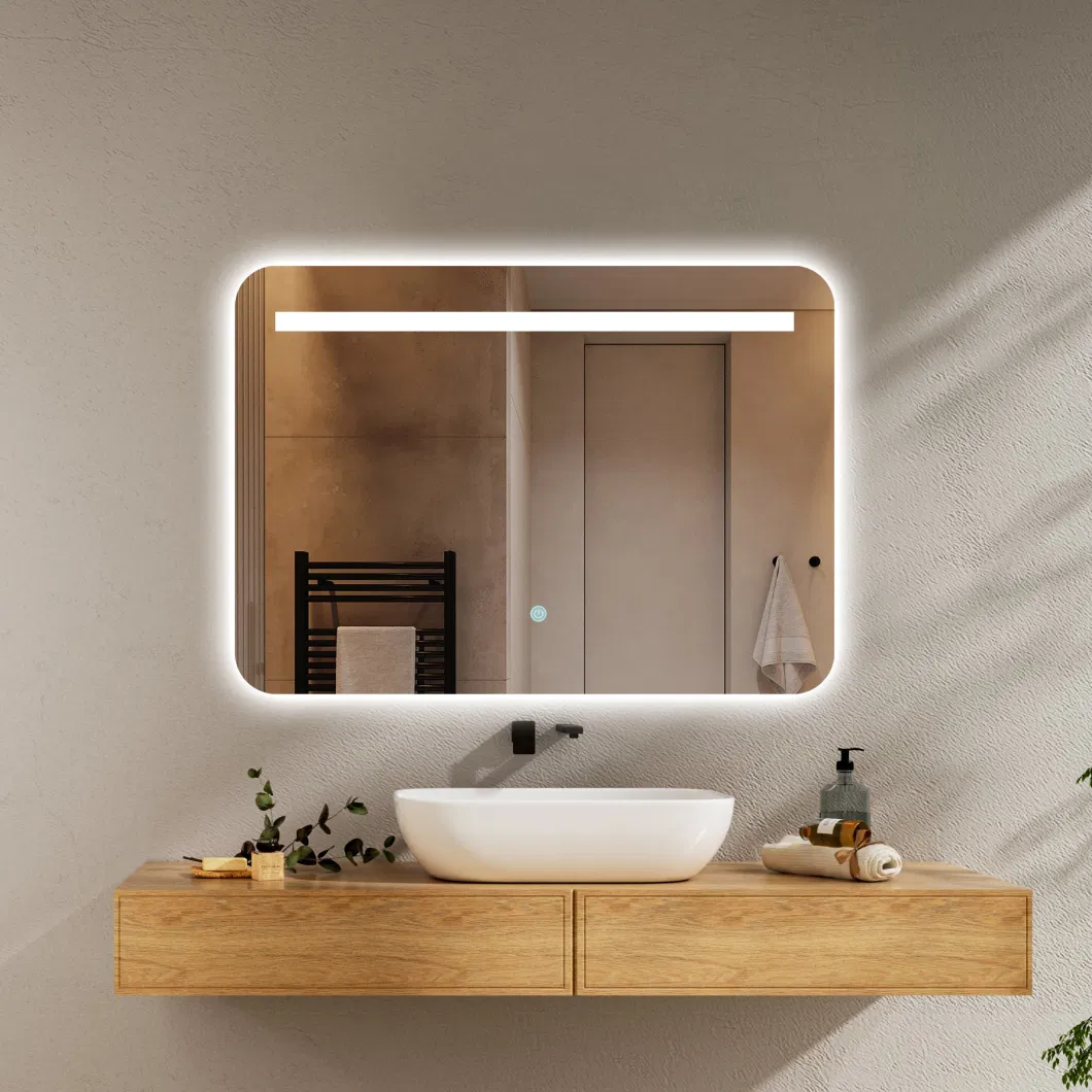 Modern Style Wall Mounted Bathroom LED Illuminated Touch Screen Smart Mirror