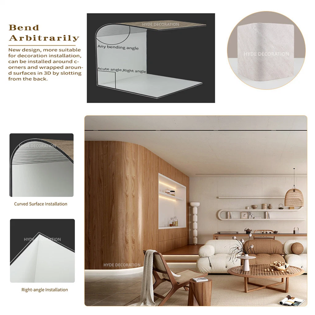 modern Hotel House Customizable Bamboo Charcoal Wood Mirrored Interior Wall Panel