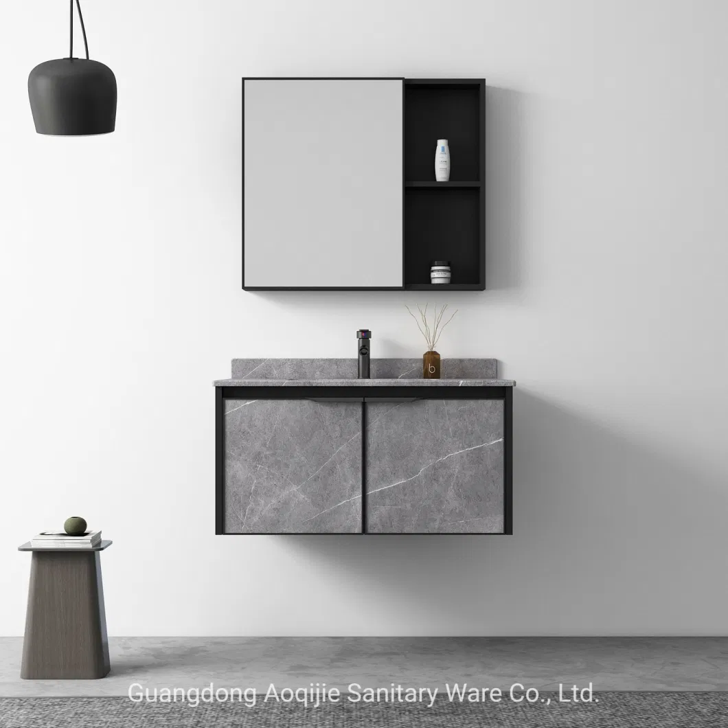 Modern Bathroom Cabinet Aluminum Cabinet 60-80 in Vaniry with Mirror Cabinet